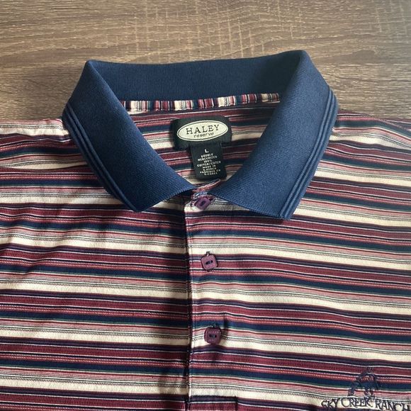 Mens Large Vintage Haley Reserve Golf Polo w/ Sky Creek Ranch Logo - Picture 4 of 10